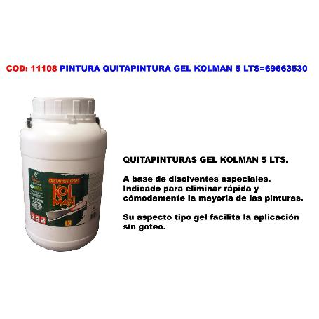 PINTURA FINSTOCK QUITAPINTURA GEL KOLMAN 5 LTS 69663530