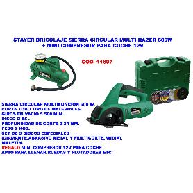 STAYER BRICOLAJE SIERRA CIRCULAR MULTIRAZER 85 600W+MINI COM.12V