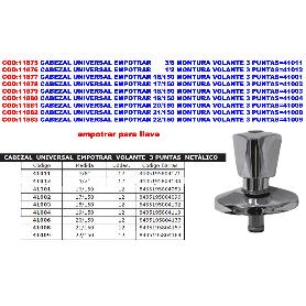 CABEZAL UNIVERSAL EMPOTRAR    3-8 MONTURA VOLANTE 3 PUNTAS 41011