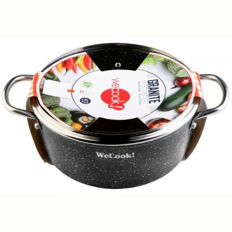 WECOOK CAZUELA 20CM ALU C-TAPA ANTIADHEREN 3MM TODOFUEGO GRANITE