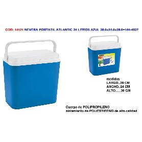 NEVERA PORTATIL ATLANTIC 24 LITROS AZUL 39.0X24.0X39.0 144-4037