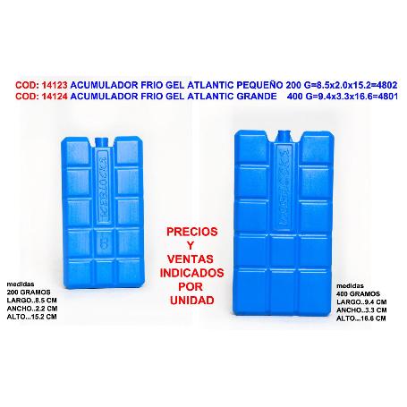 ACUMULADOR FRIO GEL ATLANTIC PEQUEÑO 200 G 8.5X2.0X15.2 4802