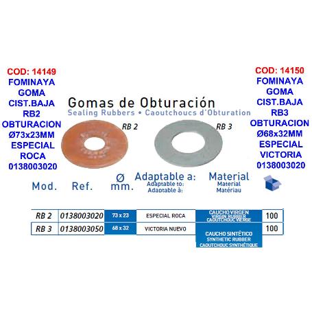 FOMINAYA GOMA CIST.BAJA RB2 OBTURACION Ø73X23MM ROCA 0138003020