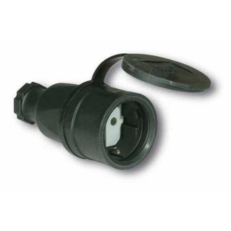 SIMON BASE MOVIL GOMA 16A 250V NEGRO (RETRACTIL)  CL121201