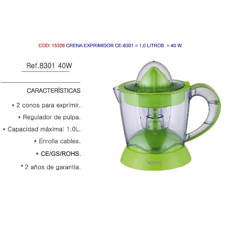 CRENA EXPRIMIDOR CE-8301   1,0 LITROS    40 W