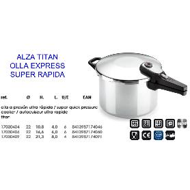 ALZA TITAN OLLA EXPRES SUPER RAPIDA 6 LITROS 17030406