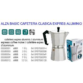 ALZA BASIC CAFETERA CLASICA EXPRES ALUMINIO   3 TAZAS 6002