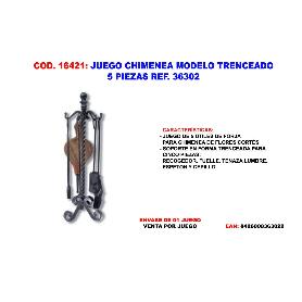 JUEGO UTILES CHIMENEA MODELO TRENCEADO 5 PIEZAS 36302