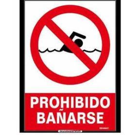 NORMALUZ SEÑAL LUMINISCENTE PROHIBIDO BAÑARSE  21X30 RD40037