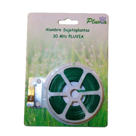 PLUVIA BOBINA ALAMBRE PARA ATAR PLASTIFICADO VERDE 30 MT PL-X4B