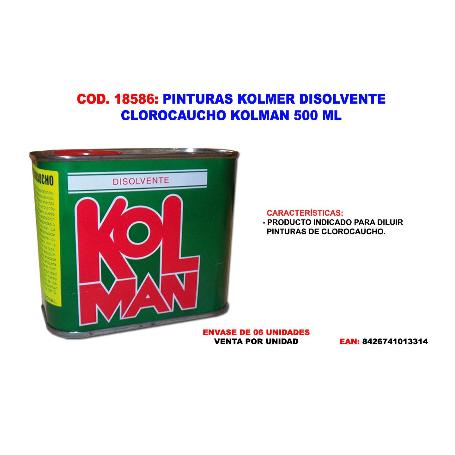 PINTURAS KOLMER DISOLVENTE CLOROCAUCHO KOLMAN 500 ML.