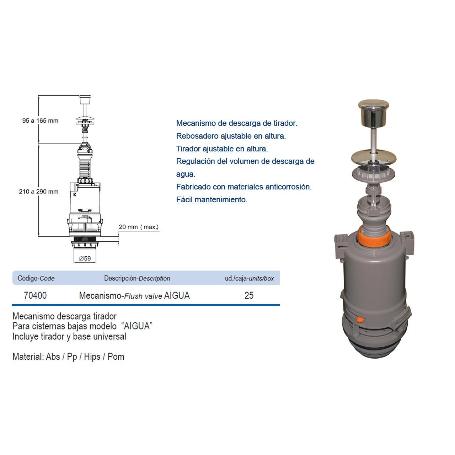 PRHIE DESCARGADOR CISTERNA BAJA AIGUA DE TIRADOR 70400