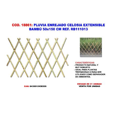 PLUVIA ENREJADO CELOSIA EXTENSIBLE BAMBU   50X150 CM RB111013