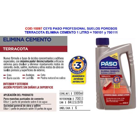 CEYS PASO SUELOS TERRACOTA ELIMINA CEMENTO 1 L 700101-700111