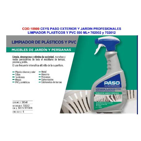 CEYS PASO EXT.Y JARDIN LIMPIADOR PLASTIC+PVC 500ML 702012-702022