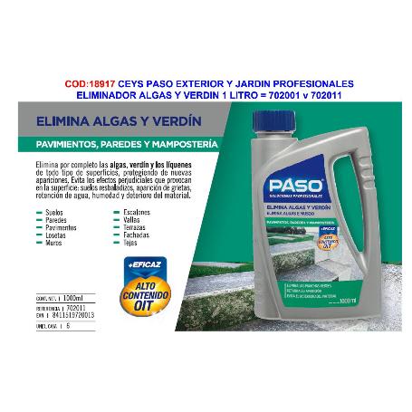 CEYS PASO EXT.Y JARDIN ELIMINADOR ALGAS+VERDIN 1 L 702001-702011