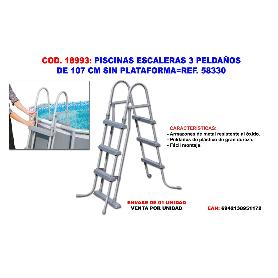 PISCINAS ESCALERAS 3 PELDAÑOS 107 CM SIN PLATAFORMA 58330