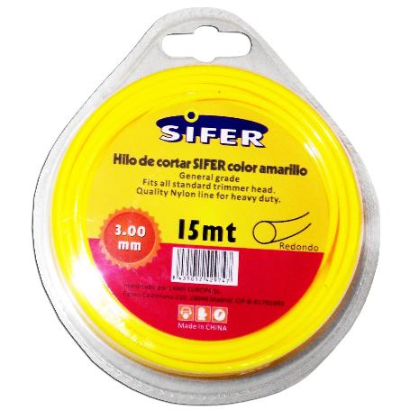 SIFER HILO DESBROZADORA AMARILLO REDONDO 3.00 MMX 15 MT 48222003