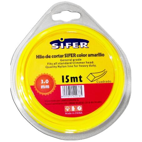 SIFER HILO DESBROZADORA AMARILLO CUADRADO 3.00 MMX 15 M 48222020