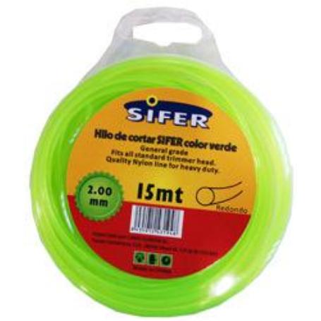 SIFER HILO DESBROZADORA VERDE REDONDO 2.00 MMX 15 MT 48222060