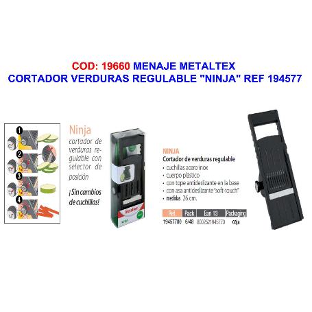 MENAJE METALTEX CORTADOR VERDURAS REGULABLE NINJA REF 194577