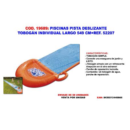 PISCINAS PISTA DESLIZANTE TOBOGAN INDIVIDUAL LARGO 549 CM 52207