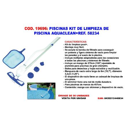 PISCINAS KIT DE LIMPIEZA DE PISCINA AQUACLEAN 58234