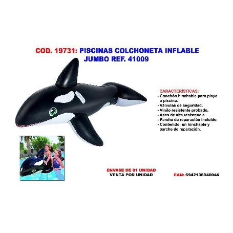 PISCINAS COLCHONETA INFLABLE JUMBO REF. 41009