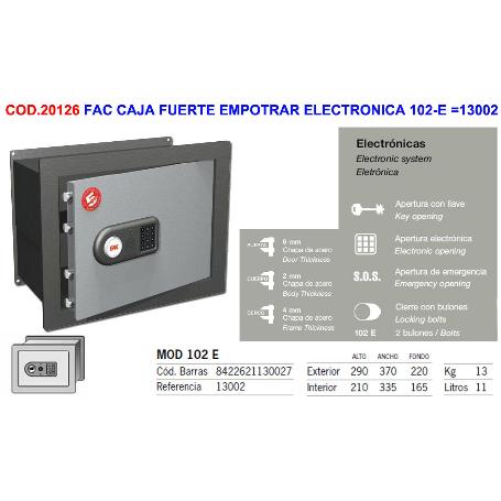 FAC CAJA FUERTE EMPOTRAR ELECTRONICA 102-E  13002