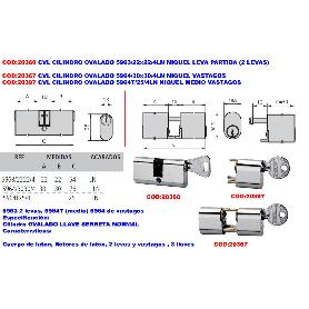 CVL CILINDRO OVALADO 5964-30X30-4LN NIQUEL VASTAGOS