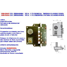 CVL CERRADURA   122-A  -1-70 IZQUIERDA PINTADA CILINDRO PERFIL