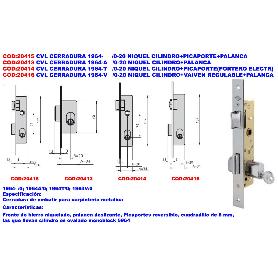 CVL CERRADURA 1964-T   -0-20 NIQUEL CILINDRO+PICAPORTE(PORT.ELE)