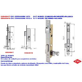 CVL CERRADURA 1975-A   -0-17 NIQUEL CILINDRO+PALANCA