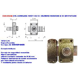 CVL CERROJOS 1988-1 HE 56- CILINDRO REDONDO Ø 26 MM PINTADO