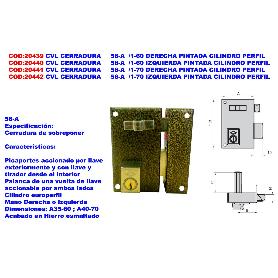 CVL CERRADURA     56-A  -1-70 IZQUIERDA PINTADA CILINDRO PERFIL