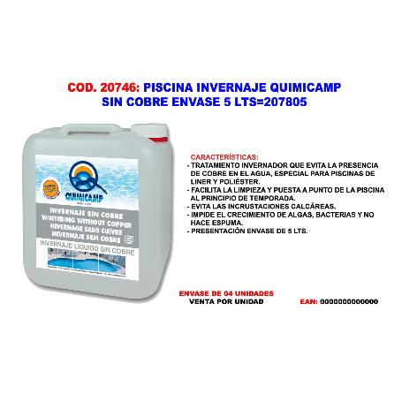 PISCINA INVERNAJE QUIMICAMP SIN COBRE ENVASE 5 LTS 207805