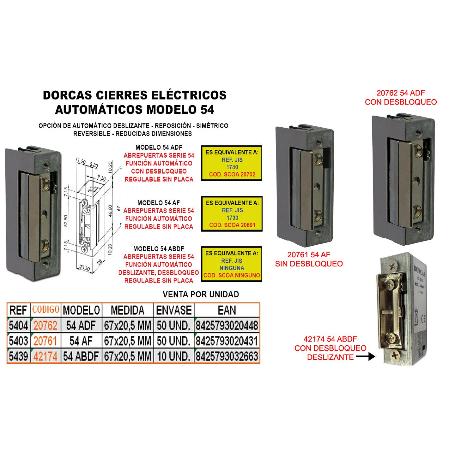 DORCAS CIERRE ELECT.AUTOM. 54-ADF+DESBLOQ+REG.S-PLACA S-5404-B2