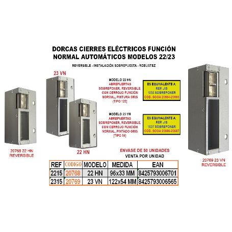 DORCAS CIERRE ELECT.FUNC NORMAL 23N+SOBR+REVERS (TIPO56) 38001