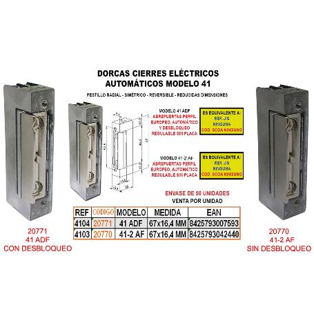 DORCAS CIERRE ELECT.AUTOM. 41-2 AF+-PERF.EURP.+REG.S-PLA S-4103