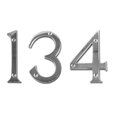 NUMERO DE LATON CROMO BRILLO   5   100 MM C-TORNILLO