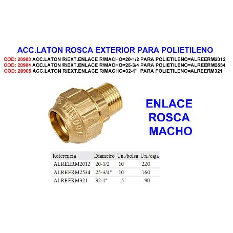 ACC.LATON R-EXT.ENLACE R-MACHO 25-3-4 PARA POLIETILE ALREERM2534