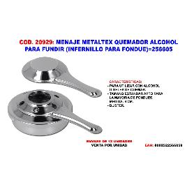 MENAJE METALTEX QUEMADOR ALCOHOL PARA FUNDIR (INFERNILLO) 256605