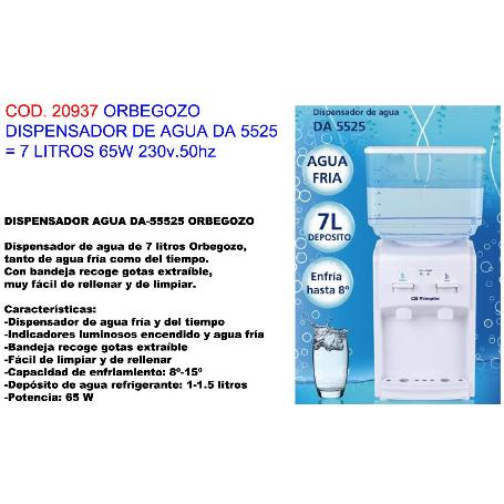 ORBEGOZO DISPENSADOR DE AGUA  DA 5525    7 LITROS 65 W 230V.50HZ