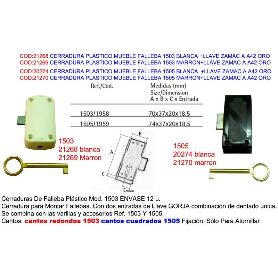 CERRADURA MUEBLE FALLEBA 1503 BLANCA+LLAVE ZAMAC A42 ORO