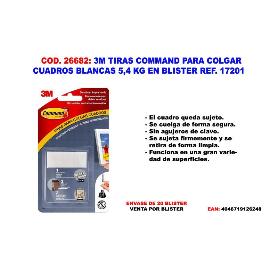 3M TIRAS COMMAND PARA COLGAR CUADROS BLANCAS 5,4 KG 17201