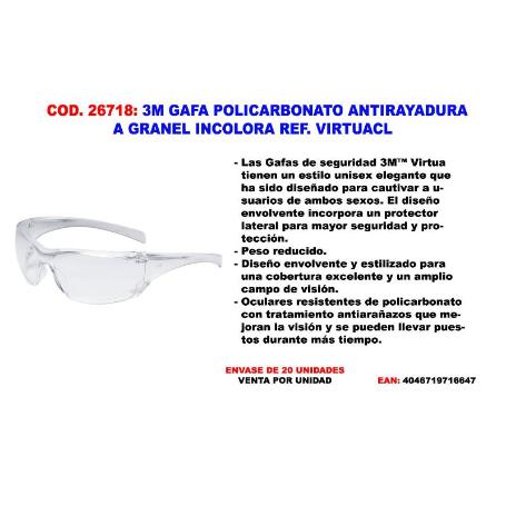 3M GAFA POLICARBONATO ANTIRAYADURA INCOLORA VIRTUACL 71512