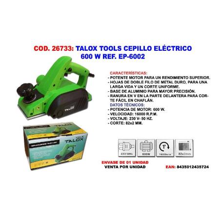 TALOX TOOLS CEPILLO ELECTRICO 600 W EP-6002