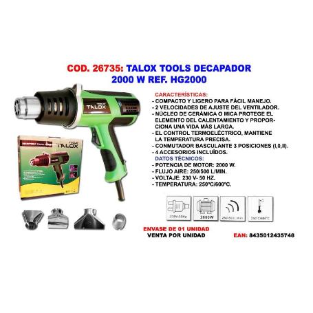 TALOX TOOLS DECAPADOR 2000 W HG2000