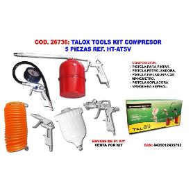 TALOX TOOLS KIT COMPRESOR 5 PIEZAS HT-AT5V