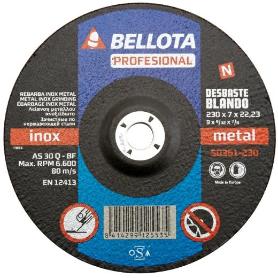 DISCO ABRASIVO PROFESIONAL PARA DESBASTE INOX-METAL, BLANDO 7 MM Y Ø 115 MM /